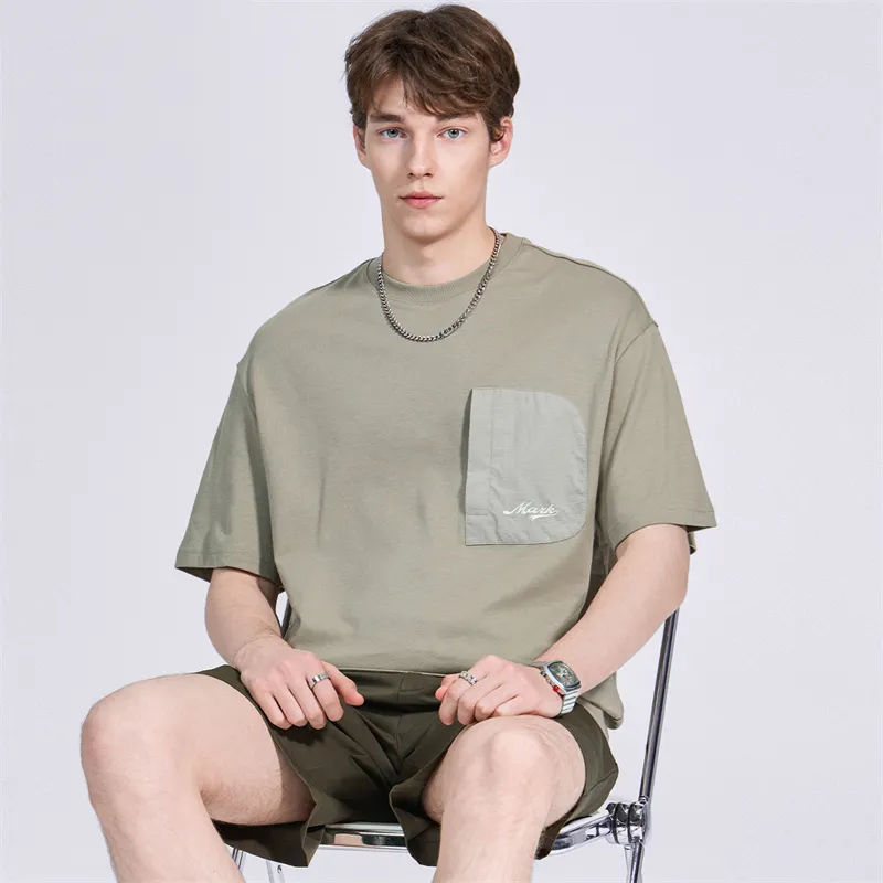 FAIRWHALE T Shirt Men's Gray Green-5