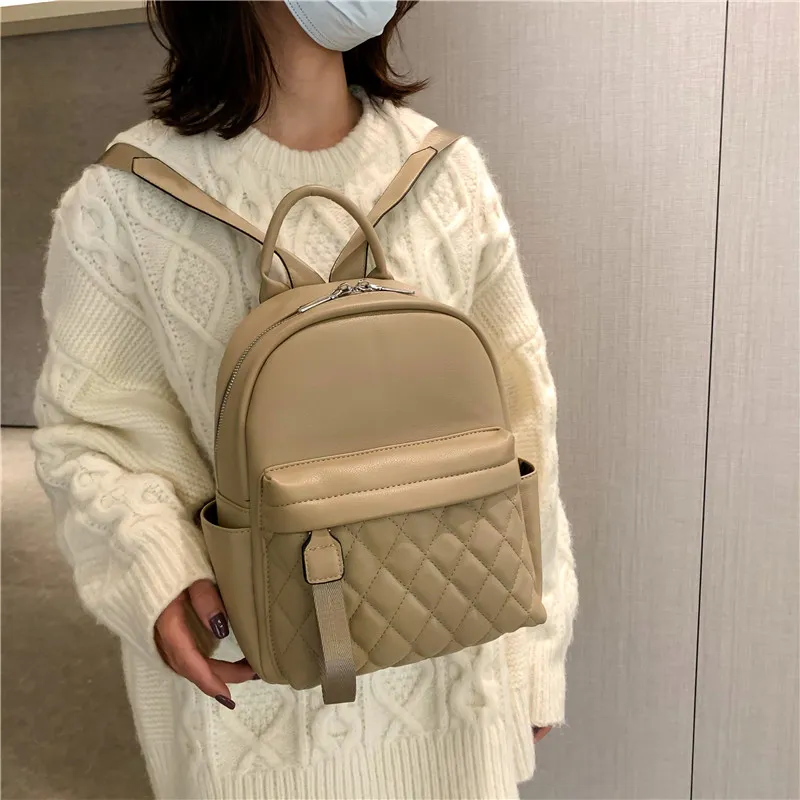 BEMIX PETS PU Backpack Regular Women's Khaki-3