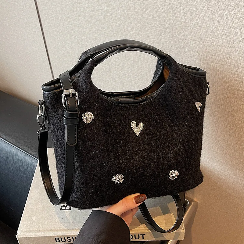 BEMIX PETS Yarns Handbag Women's Brown/Black/Gray-4