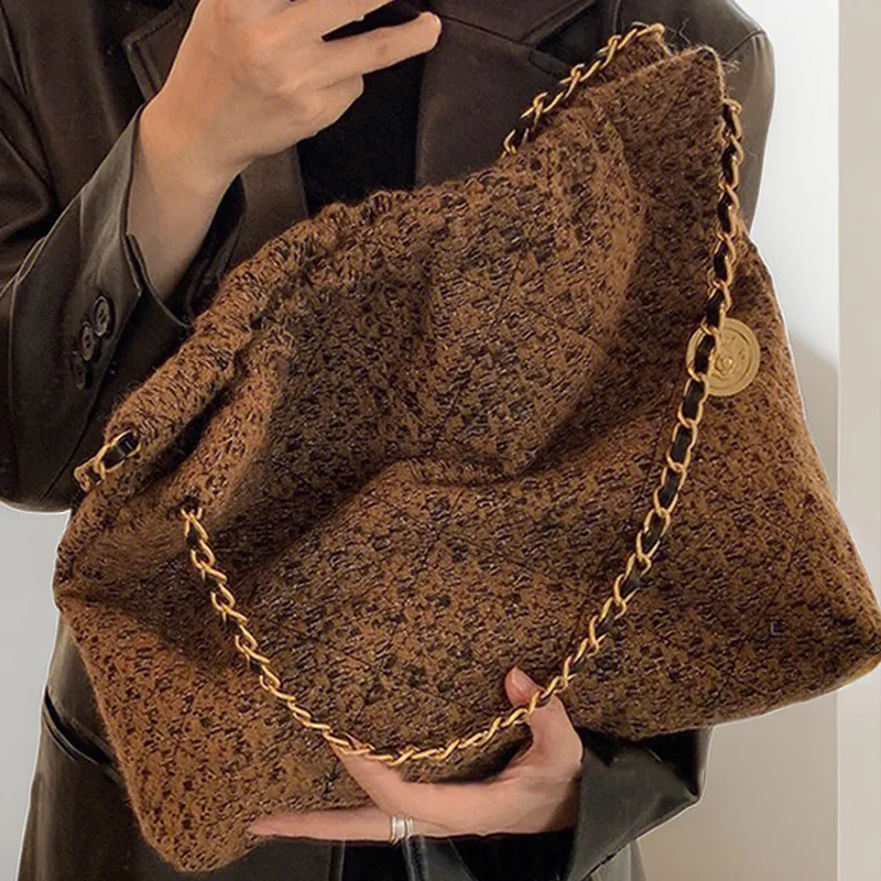 BEMIX PETS Woolen Shoulder Bag Regular Women's Brown-1