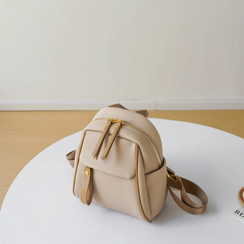 BEMIX PETS PU Backpack Small Size Women's Apricot Khaki-2