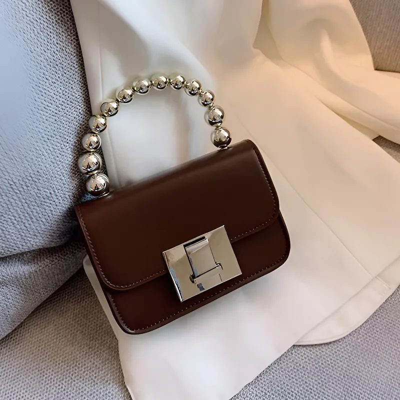 BEMIX PETS PU Small Square Crossbody Handbag Women's Brown/Black-2