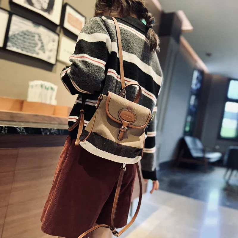 BEMIX PETS Canvas Bag Backpack Regular Women's Caramel-4