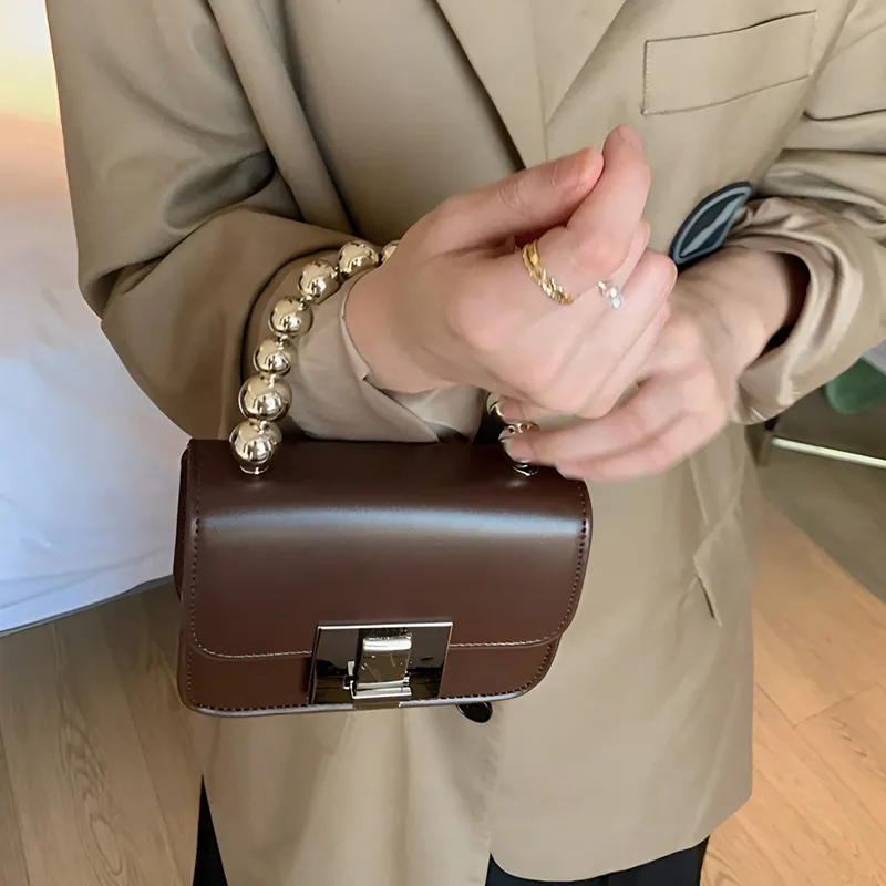 BEMIX PETS PU Small Square Crossbody Handbag Women's Brown/Black-3