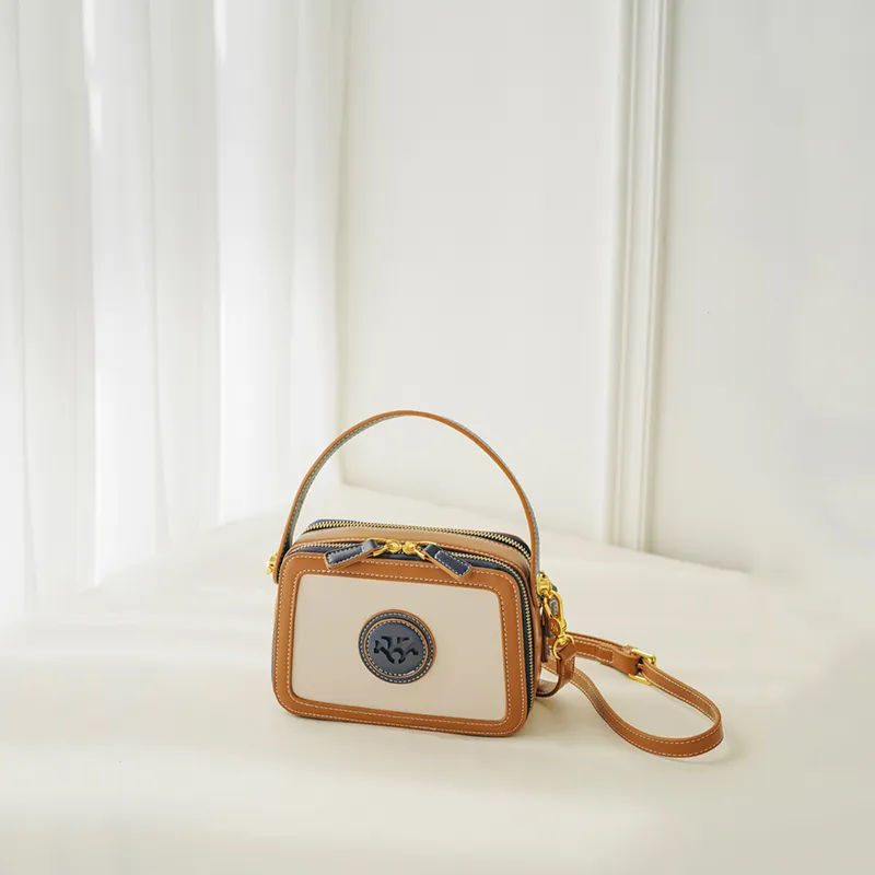 BEMIX PETS PU Handbag Women's White & Brown & Blue-4