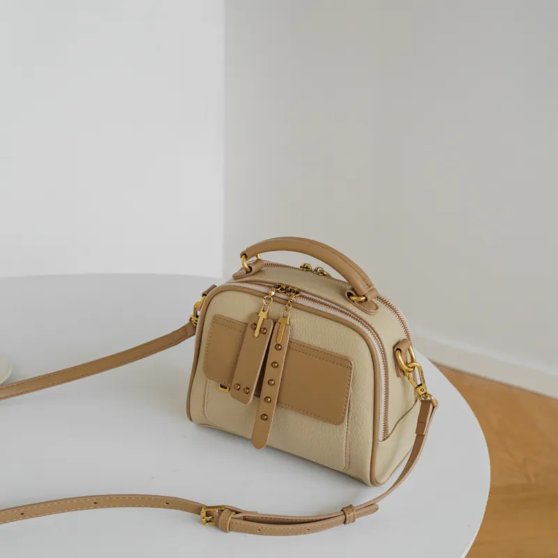 BEMIX PETS PU Handbag Small Size Women's Apricot Khaki-4
