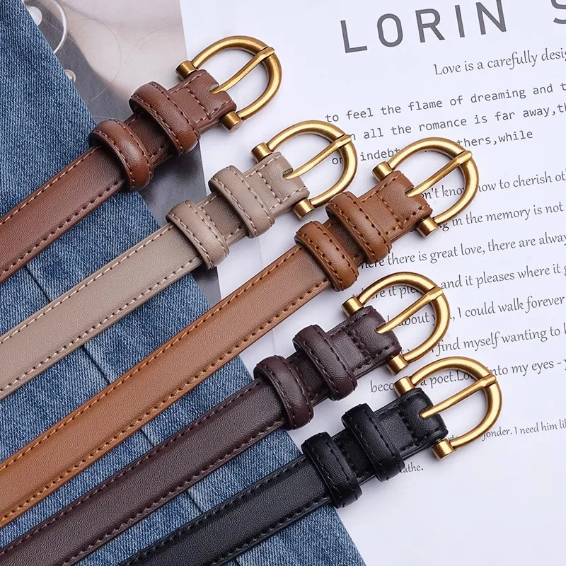 TUCANO Cow Split Leather Belts Women's Width 1.9cm-5