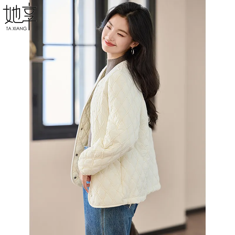 She Enjoys Puffer Jacket Women's Ecru-2