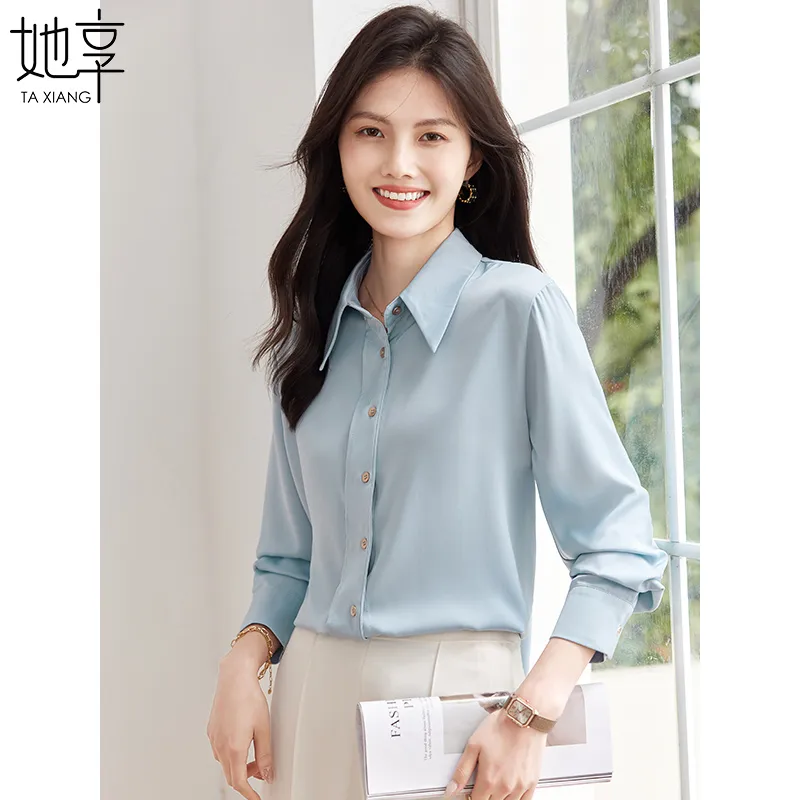 She Enjoys Shirt Women's Morandi Blue-4