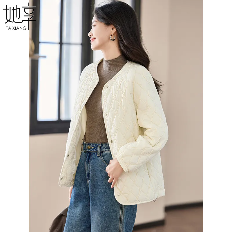 She Enjoys Puffer Jacket Women's Ecru-4