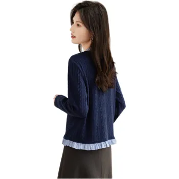 She Enjoys Knitwear Women's Navy Blue
