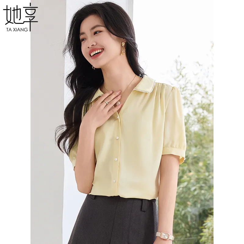 She Enjoys Shirt Women's Light Yellow-3