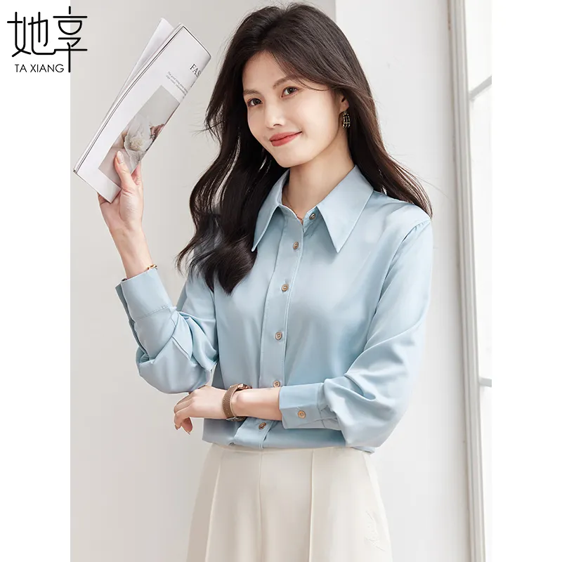 She Enjoys Shirt Women's Morandi Blue-3