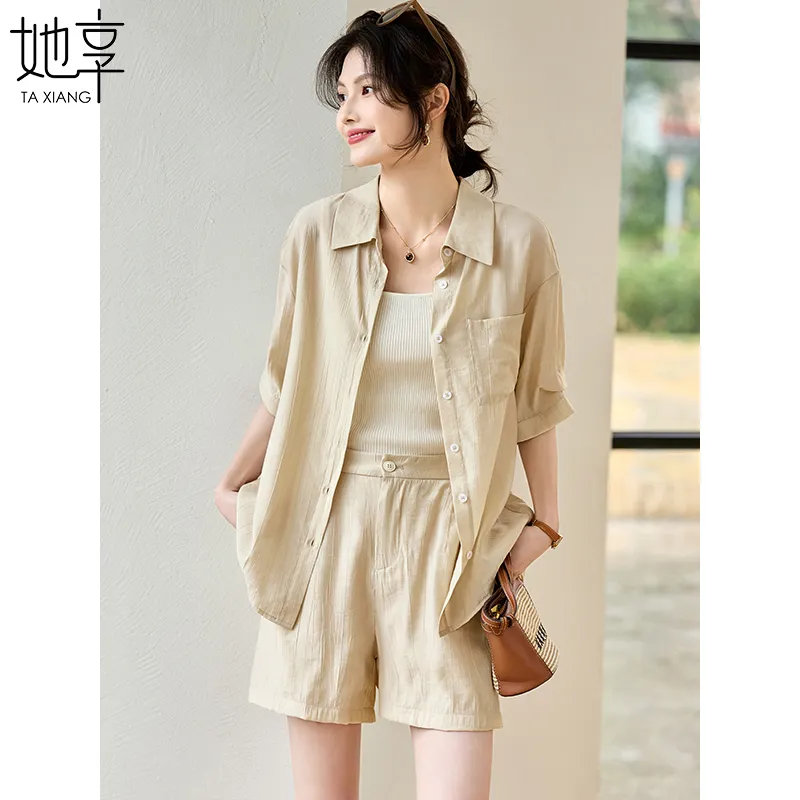 She Enjoys Casual Suit Women's Light Khaki-3