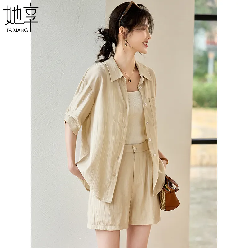 She Enjoys Casual Suit Women's Light Khaki-4
