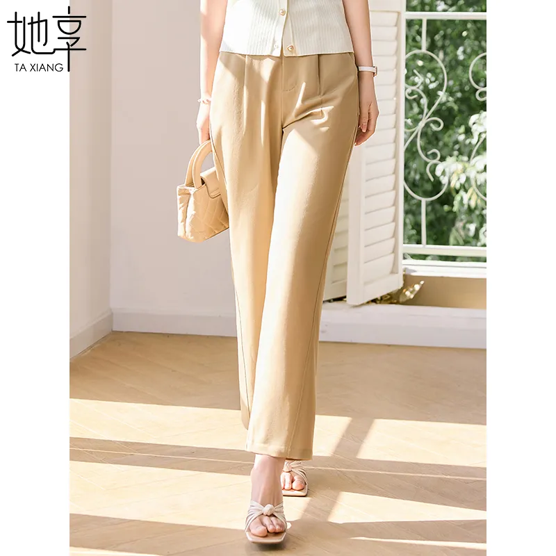 She Enjoys Casual Pants Women's Light Khaki-4