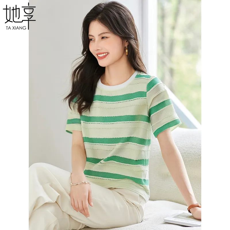 She enjoys T Shirts Women's Green-5