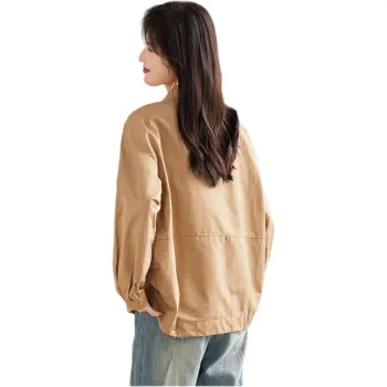 She Enjoys Cropped Coat Women's Dark Khaki