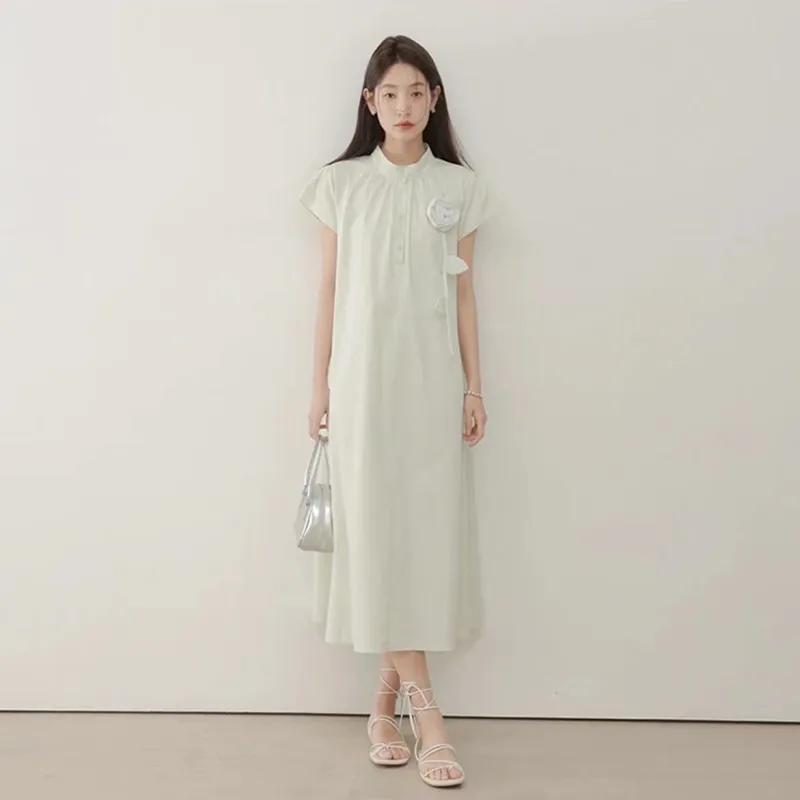 Manekniv Short Sleeved Dress Women's Mint River Green-3