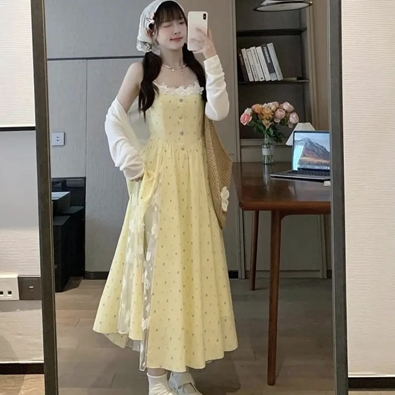 Manekniv Slip Dresses Women's Yellow Sundress-3