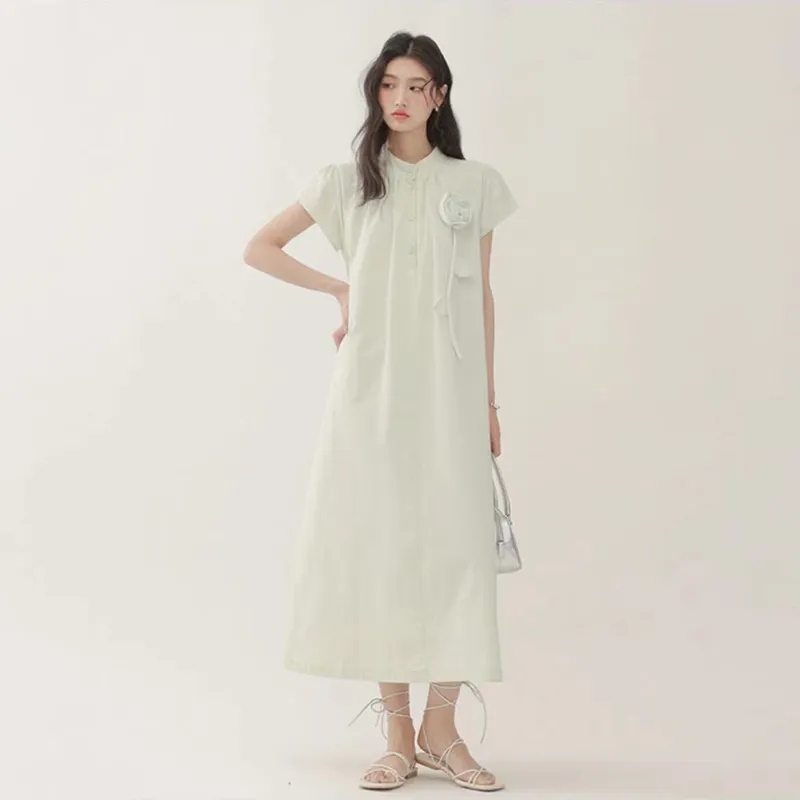 Manekniv Short Sleeved Dress Women's Mint River Green-4