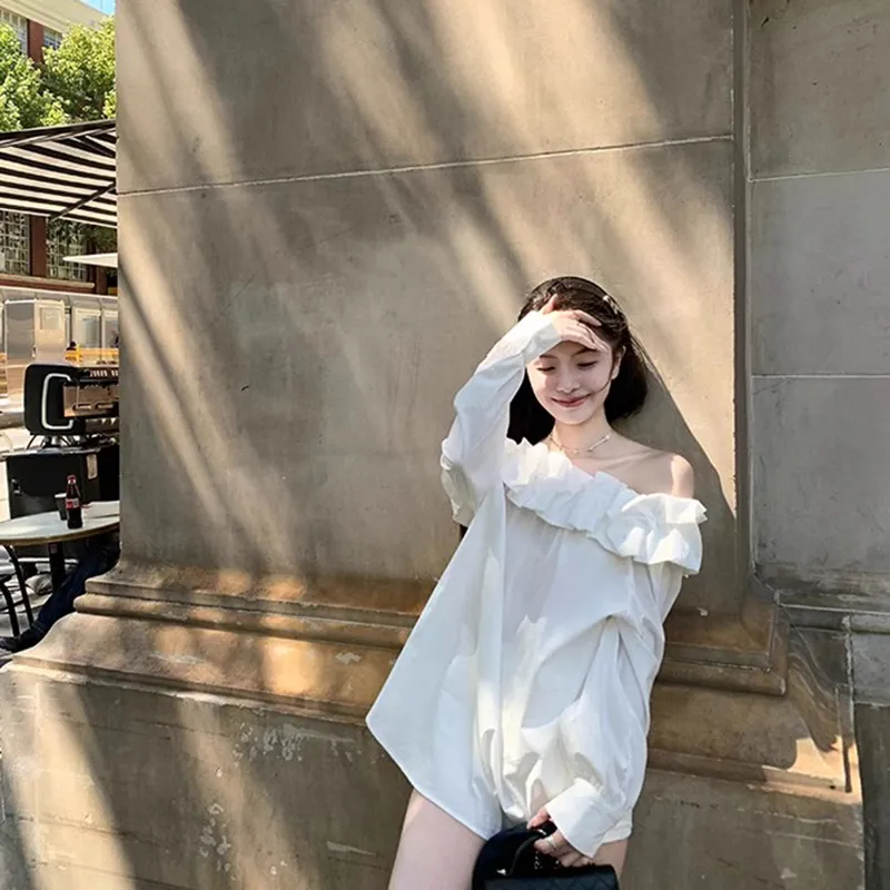 Manekniv Shirt Women's White Long-2