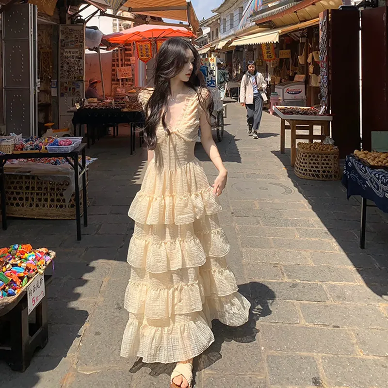 Manekniv Sleeveless Dress Women's Apricot-4