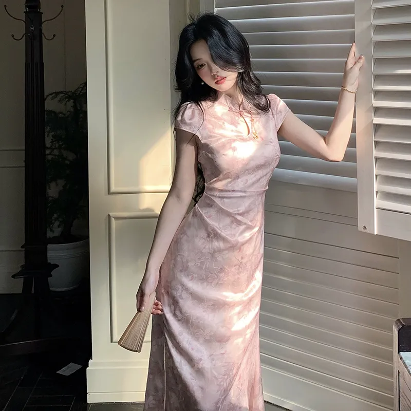 Manekniv Short Sleeved Dress Women's Pink-3