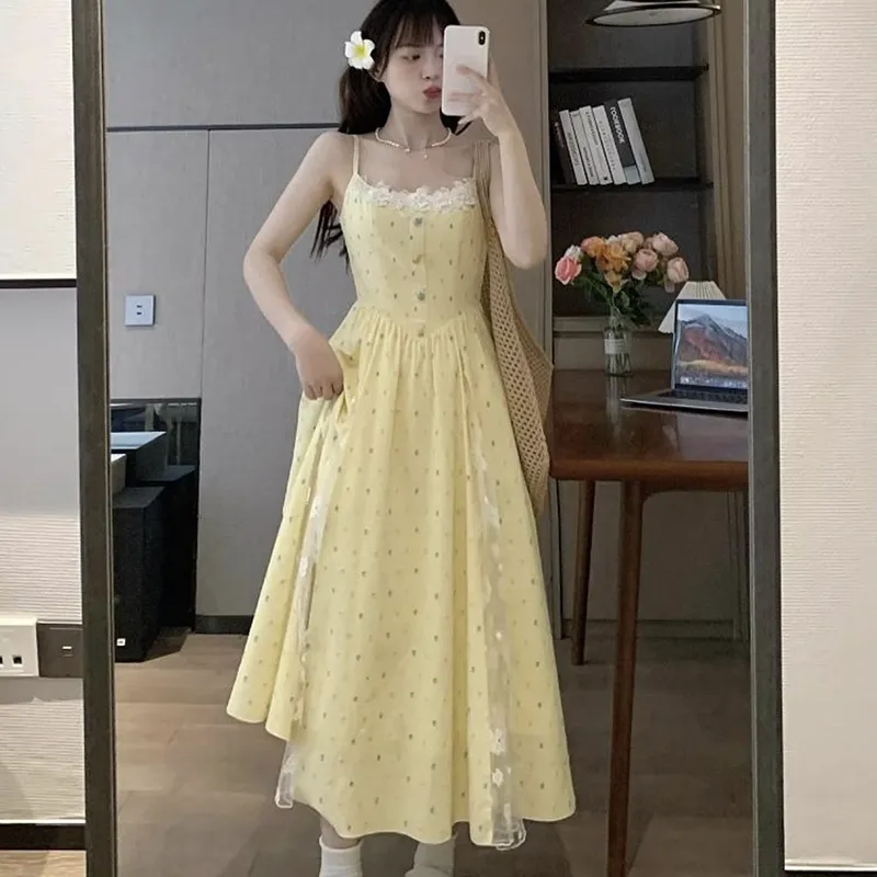 Manekniv Slip Dresses Women's Yellow Sundress-2