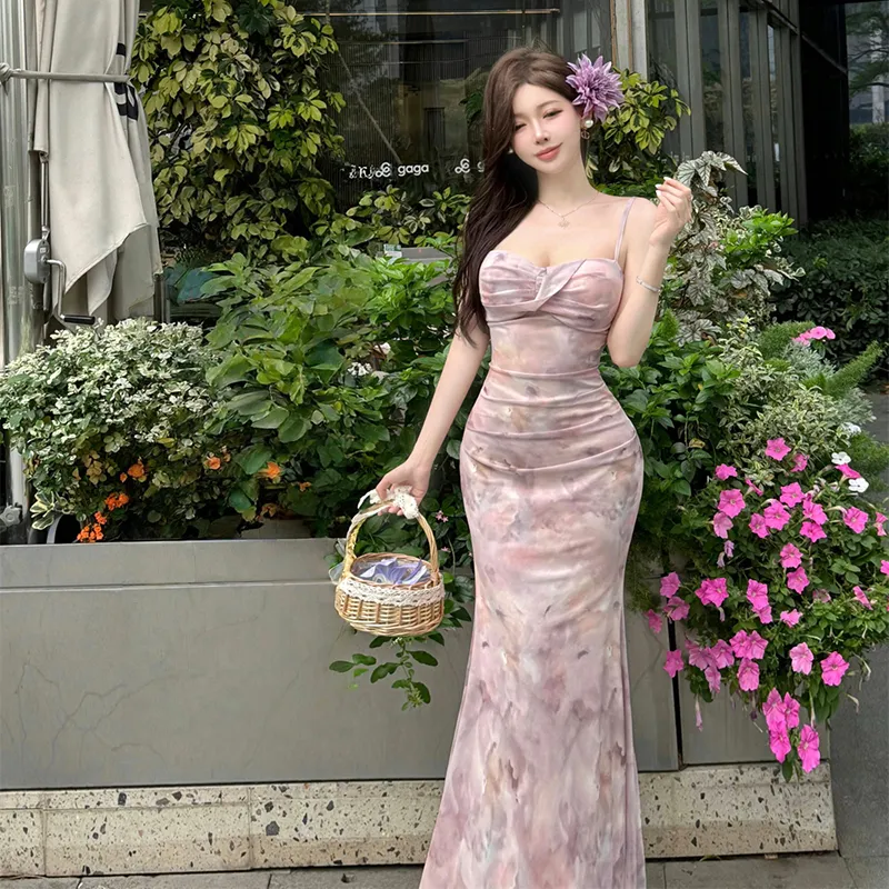 Manekniv Slip Dresses Women's Gradient Pink-4