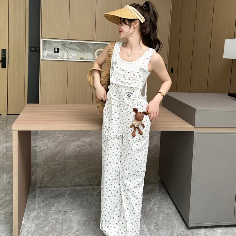 Manekniv Overalls Women's White Floral-3