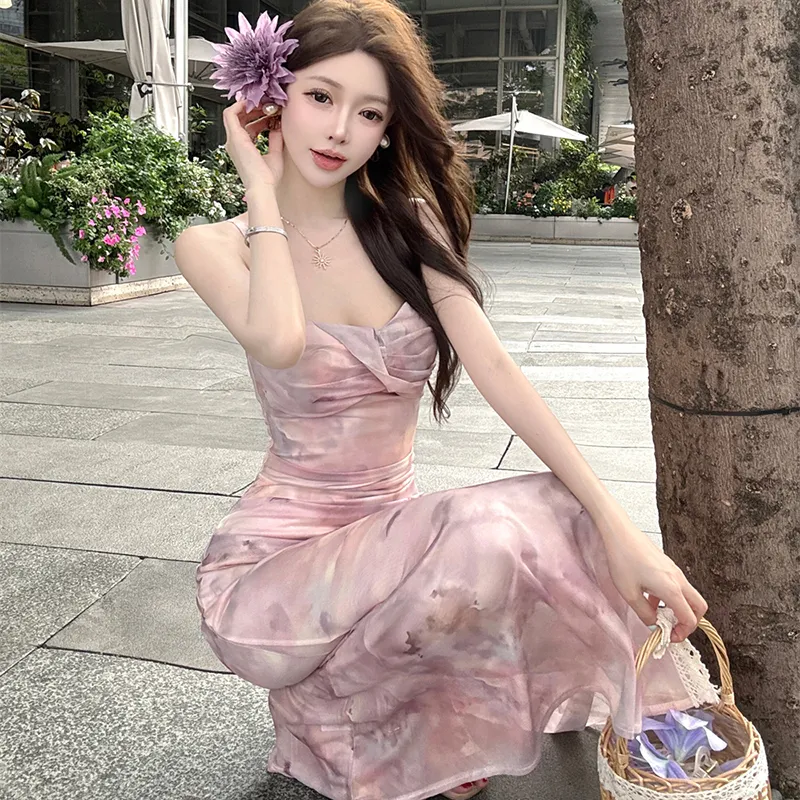 Manekniv Slip Dresses Women's Gradient Pink-3