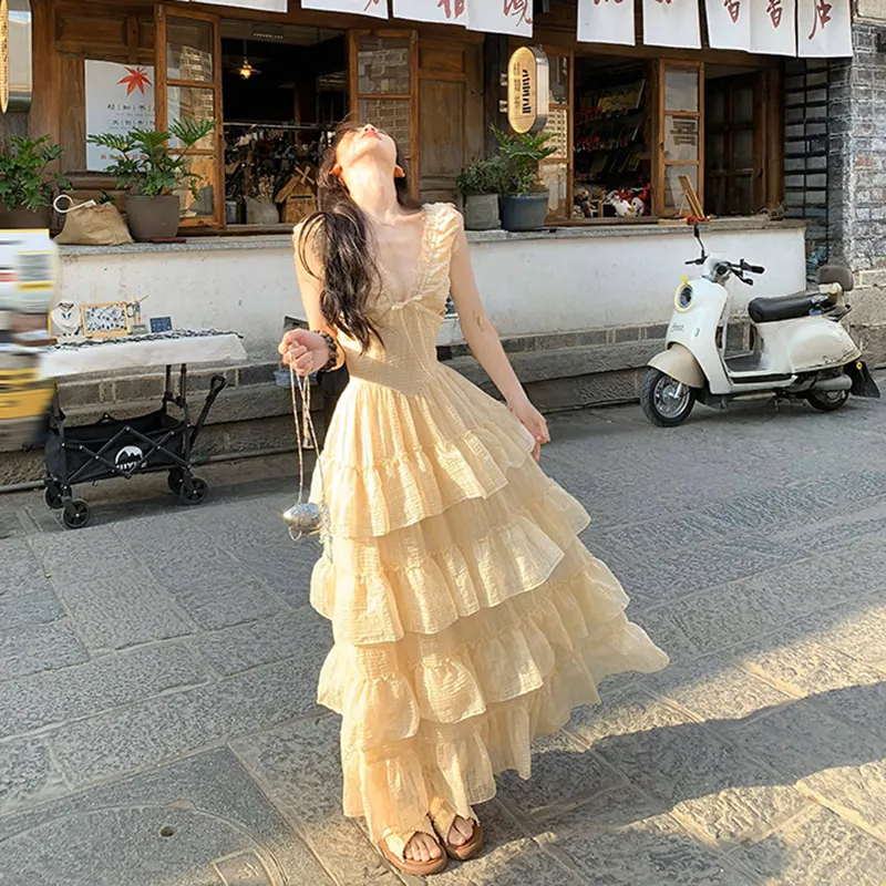 Manekniv Sleeveless Dress Women's Apricot-2