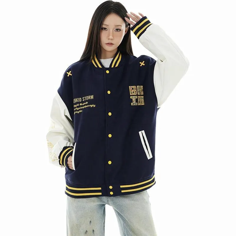 Manekniv Baseball Jacket Unisex Navy Blue-2