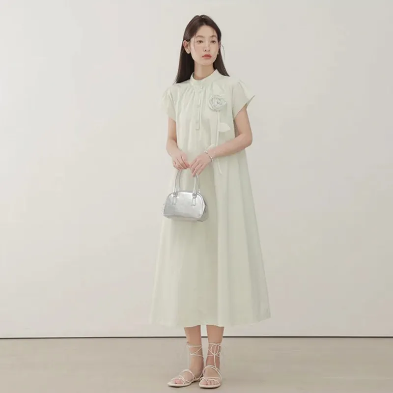 Manekniv Short Sleeved Dress Women's Mint River Green-5