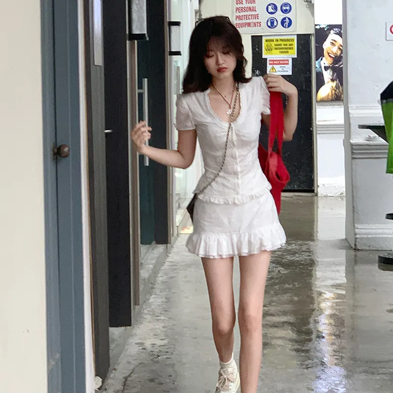 Manekniv Skirt Set Women's White-5