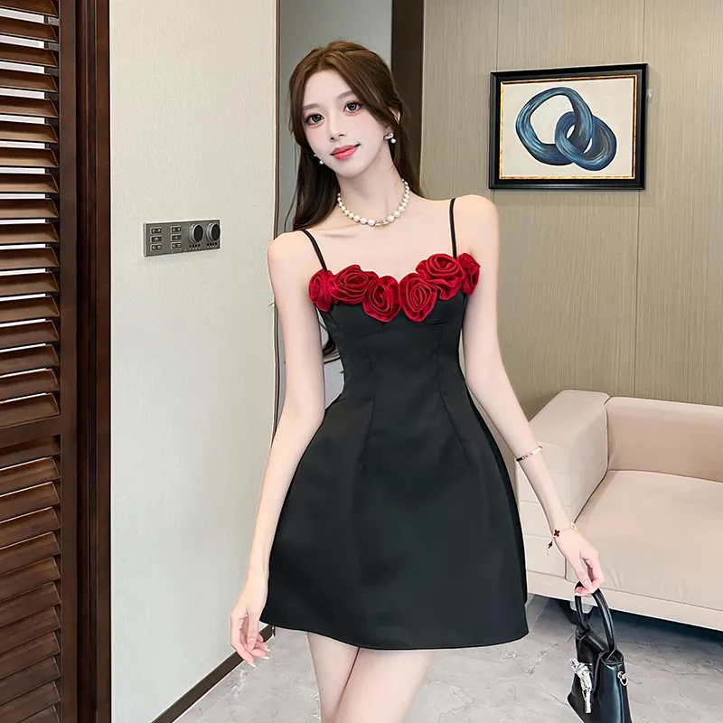 Manekniv Slip Dresses Women's Black-4
