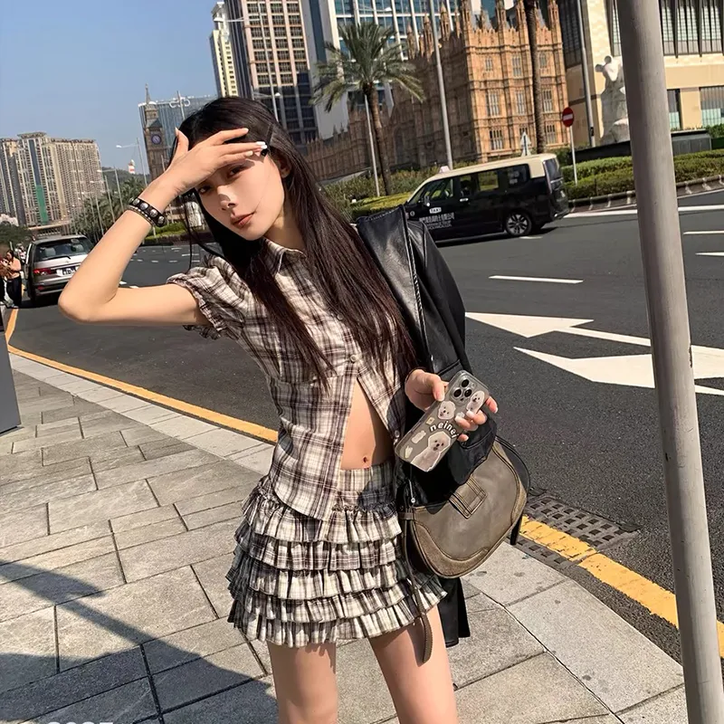 Manekniv Skirt Set Women's Light Coffee-3