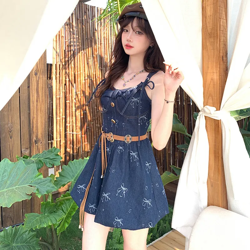 Manekniv Slip Dresses Women's Blue-3