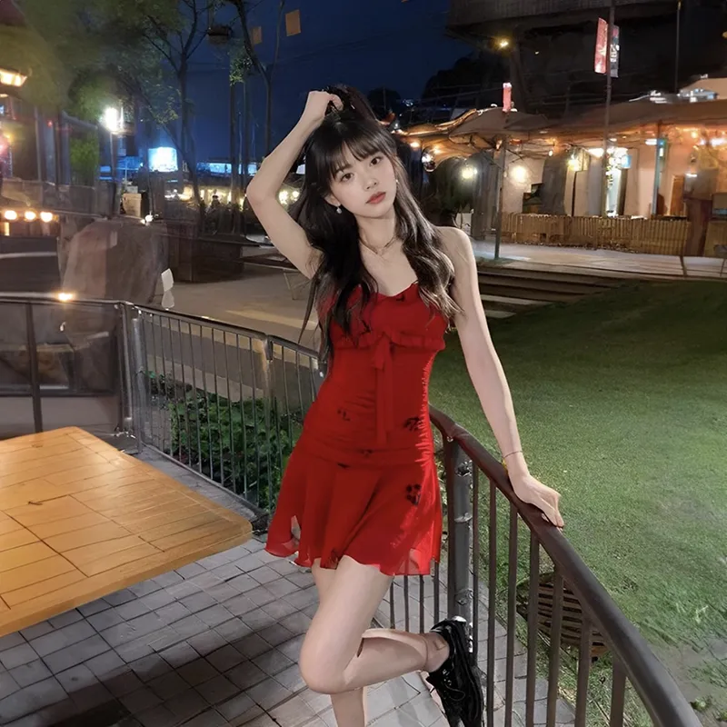 Manekniv Slip Dresses Women's Red-5