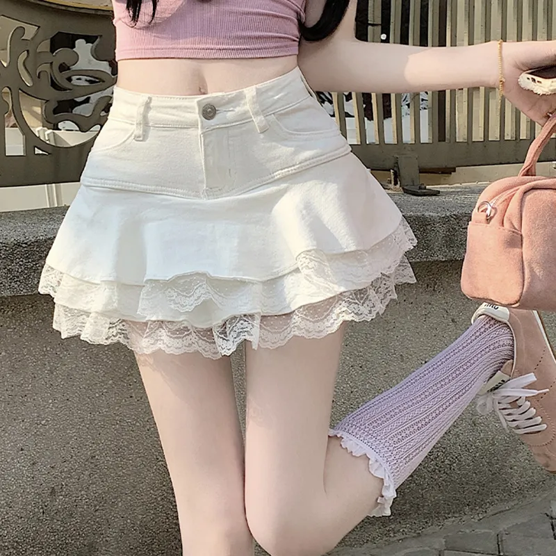 Manekniv Denim Short Skirts Women's-4