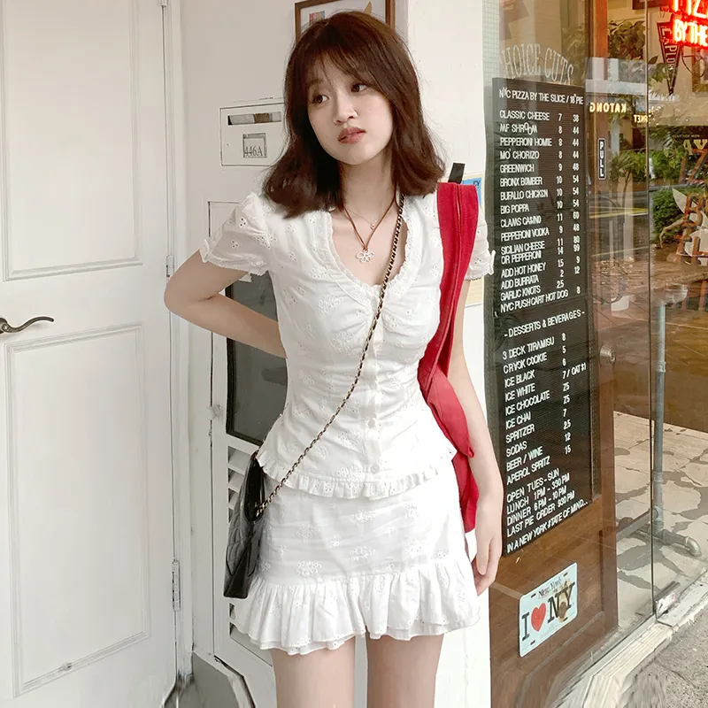 Manekniv Skirt Set Women's White-2