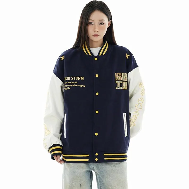 Manekniv Baseball Jacket Unisex Navy Blue-4