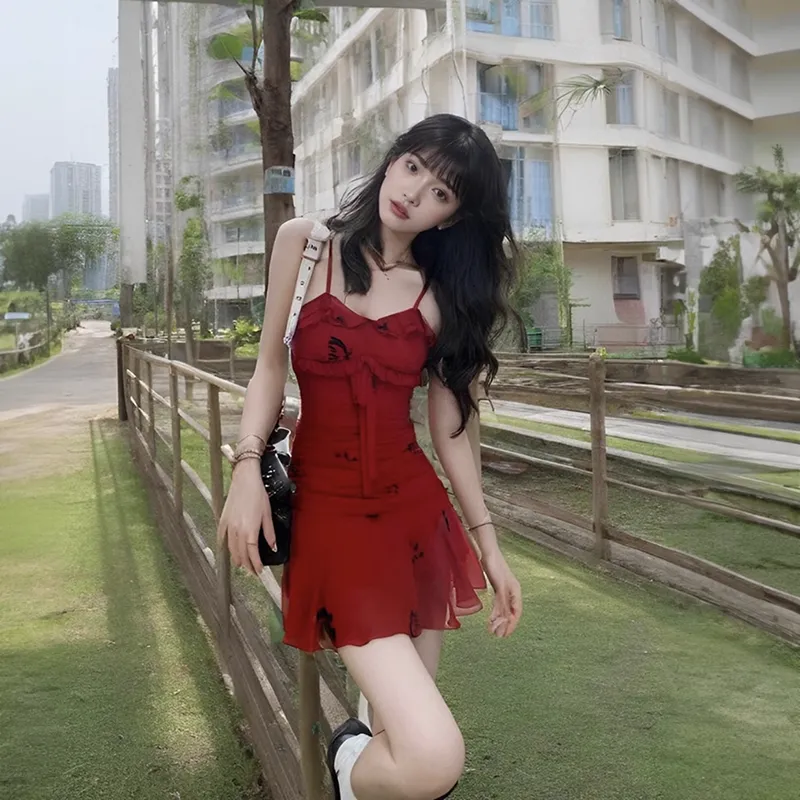 Manekniv Slip Dresses Women's Red-2