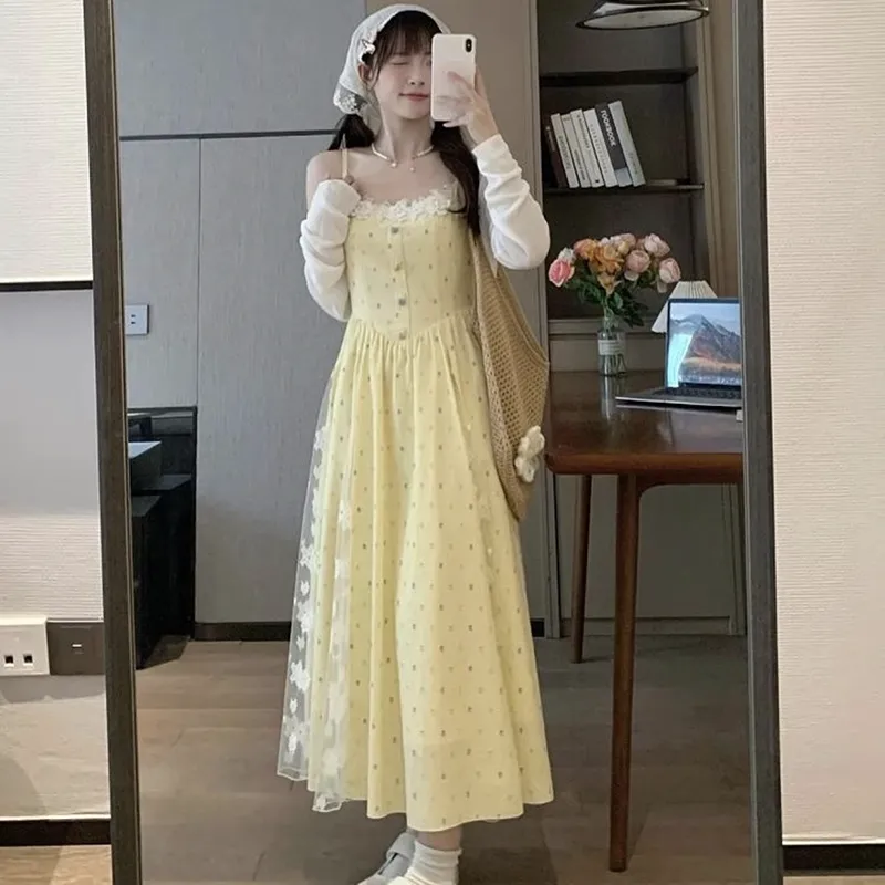 Manekniv Slip Dresses Women's Yellow Sundress-1