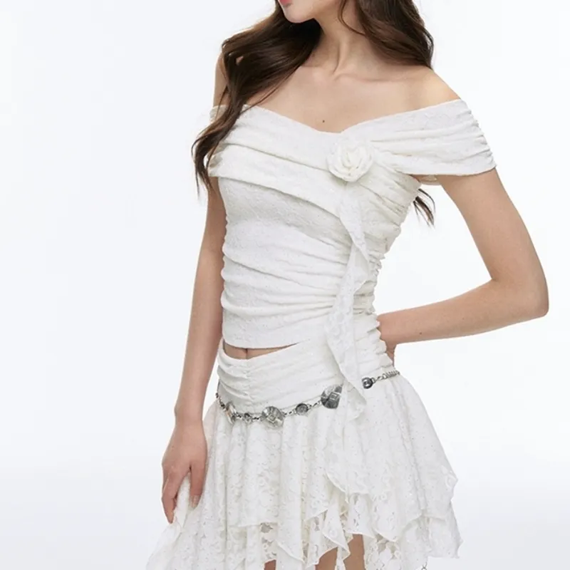 Manekniv Two Piece Skirt Sets Women's White Set-3