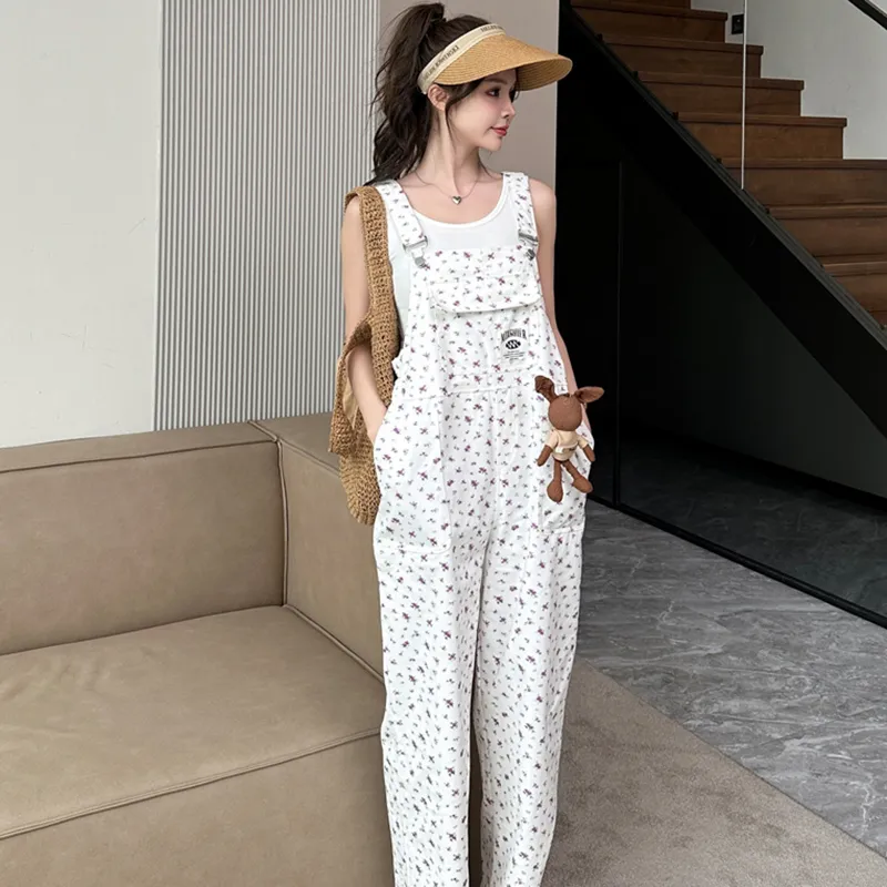 Manekniv Overalls Women's White Floral-2
