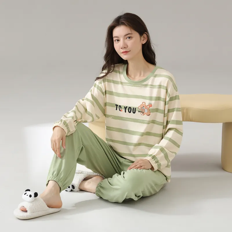 MIIOW Pajama Set Women's Apricot Green-5