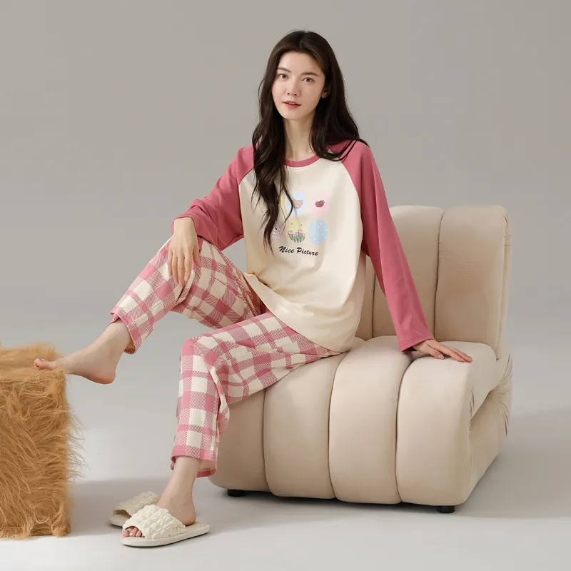 MIIOW Pajama Set Women's White Pink-7