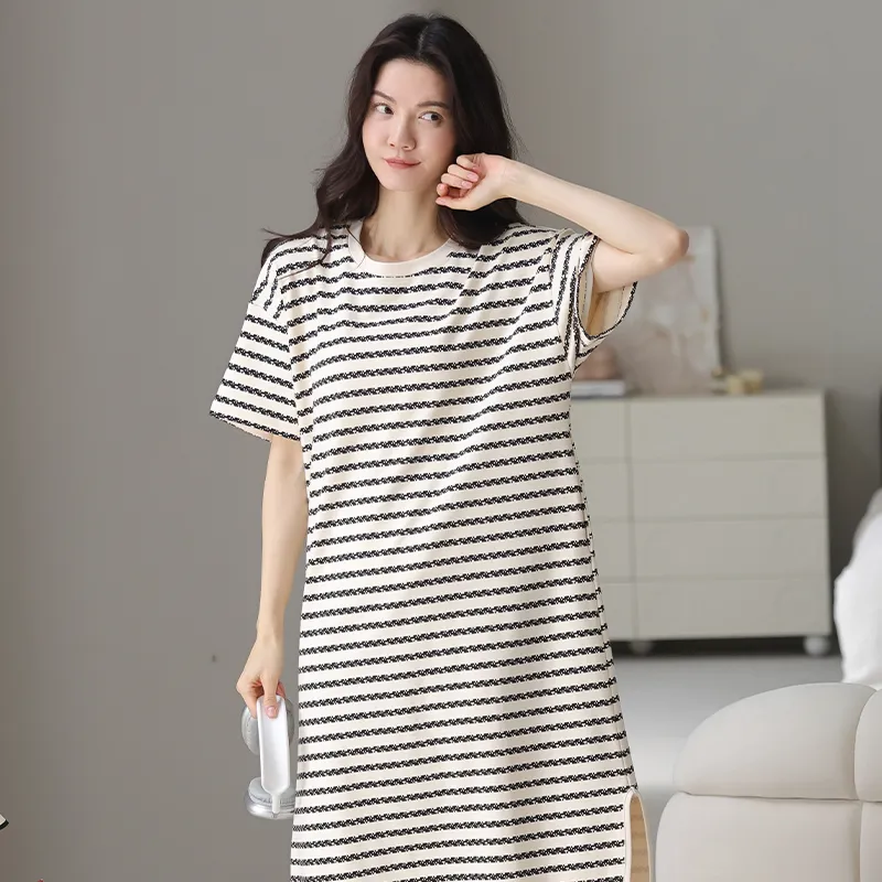 MIIOW Nightgown Women's Black White-6